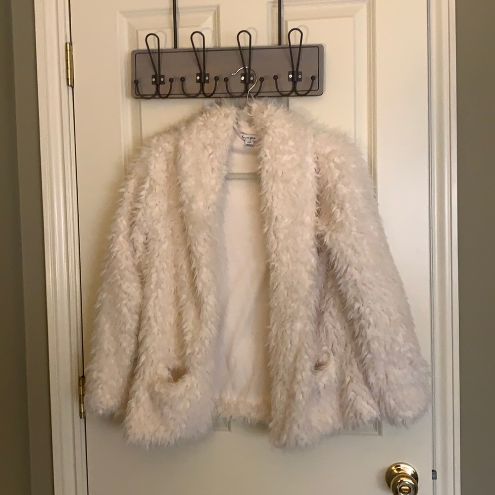 White fuzzy jacket